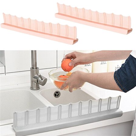 BUFFER® 2 ADET Vantuzlu Kauçuk Sıvı Su Sızdırmaz Mutfak Banyo Duş Bariyeri Lavabo Kenar Tutucu Set