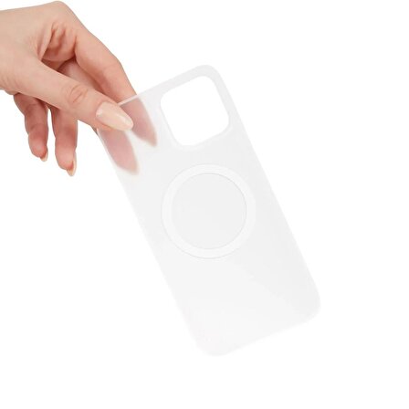 iPhone 15 Pro Telefon Kılıfı MagSafe Ultra İnce Beyaz