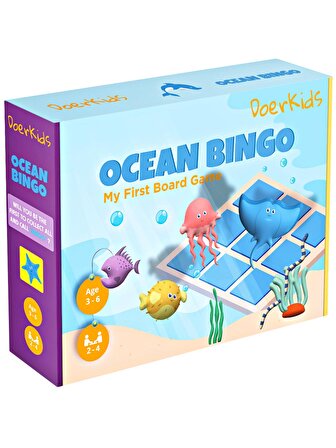 Okyanus Bingo - Okyanus Temalı Çocuk Tombalası 2-6 Yaş