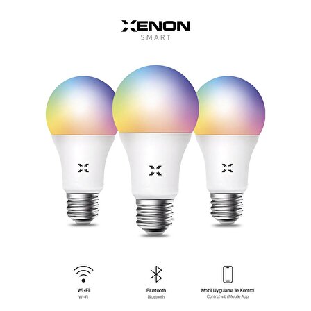 Xenon Smart Wi-Fi LED Akıllı RGB Ampul (3 adet)