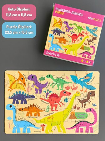 Dinozorlar - Jurassic Dönemi Mini Puzzle 40 Parça 4+ Yaş
