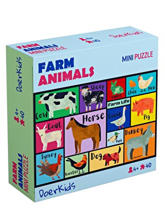 Çiftlik Hayvanları Mini Puzzle 40 Parça 4+ Yaş