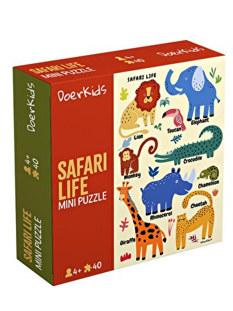 Safari Vahşi Hayvanlar Mini Puzzle 40 Parça 4+ Yaş
