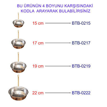 19 cm Bakır Derin Tek Kulplu Sos Tavası, İskender Tavası BTB-0219