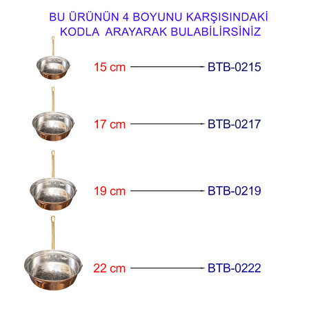 22 cm Bakır Derin Tek Kulplu Sos Tavası, İskender Tavası BTB-0222