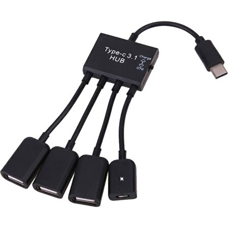 Type C USB 3.1 USB 4 In 1 Otg ve Şarj Kablosu Type C USB 2.0 Otg