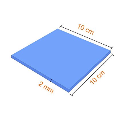 silikon Termal Ped soğutucu termal silikon ped 10cmx10cmx2mm