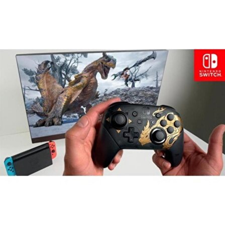 Nintendo Switch Pro Controller Monster Hunter Rise Edition Kablosuz Oyun Kolu PC Uyumlu