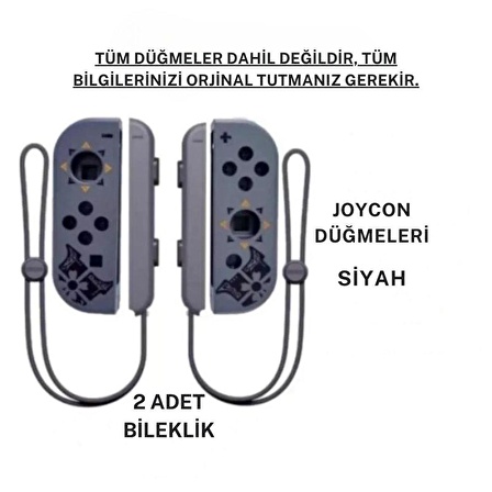 Cosmostech NS Switch Uyumlu 2'li J-C Joycon PAD Controller Gamepad Oyun Kolu Siyah Desenli