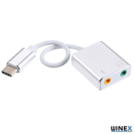 Winex Type-C to 3.5mm Aux ve Mikrofon Dönüştürücü Adaptör