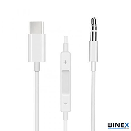 Winex Type-C to 3.5mm Aux Ses Kontrollü Dönüştürücü Adaptöruşlu