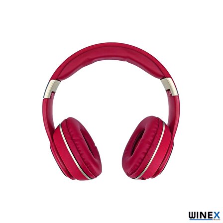 Winex YK Led Kulak Üstü Bluetooth Kulaklık Kırmızı