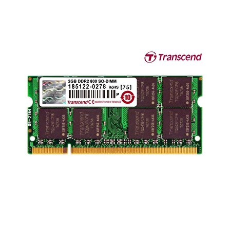 Transcend 2GB DDR2 800MHz CL6 Notebook Belleği
