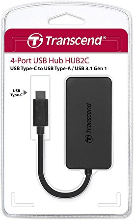 Transcend 4-Port HUB, USB 3.1 Gen 1, Type C Çoğaltıcı