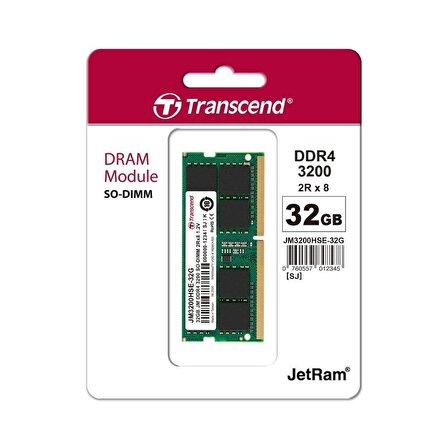 Transcend JM3200HSE-32G 32GB Ddr4 3200MHZ CL22 1.2V Notebook Ram