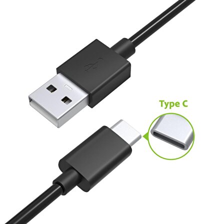 Omars USB Type-C 3A Hızlı Şarj ve Data Kablosu Siyah 1 Metre