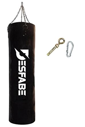 Desfabe Boxing Star 120x32 Cm Zincirli Boks Kum Torbası Siyah+Askı Aparatı