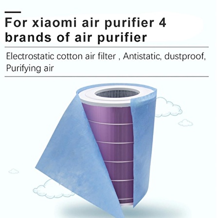 Filterhauz Xiaomi Mi Uyumlu Air Purifier 4 İçin Toz Tutucu Filtre 8 Adet