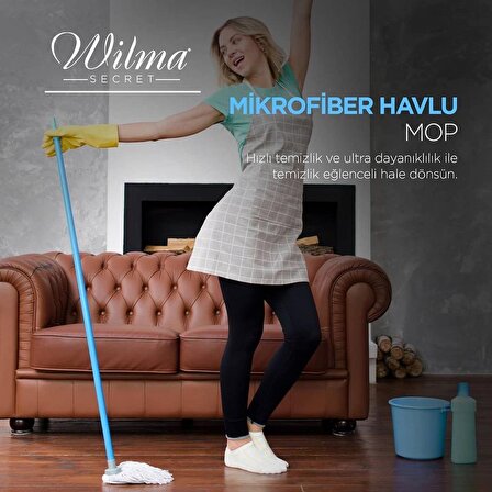 Wilma Secret Ultra Lüks Mikrofiber Mop Ucu - Vileda Mop Ucu 2 Adet Mavi