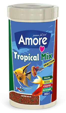 Tropical Mix Selection 250ml + Rose Guppy 250 ml Tropikal Akvaryum Balık Yemi