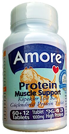 Köpek Kas Desteği Protein Vitamin XL Tableti 72 Adet 1000 mg Muscle Support Extra Large Tabs