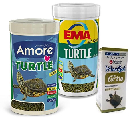 Turtle Green Sticks Kaplumbağa Yemi ve Multivitamin Seti 2x250 ml Ema