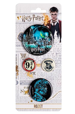 Rozet & Broş Harry Potter Hogwarts Binası 4 adet Lisanslı