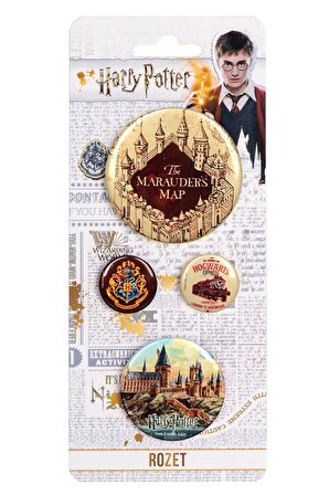 Rozet & Broş Harry Potter Çapulcu Haritası 4 adet Lisanslı