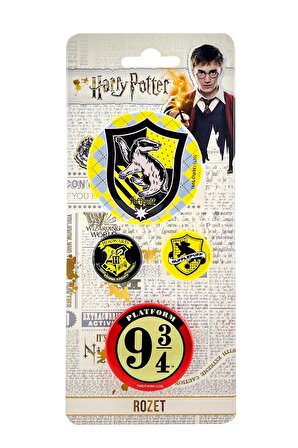Gifi Rozet & Broş Harry Potter Hufflepuff 4 adet Warner Bros. Lisanslı