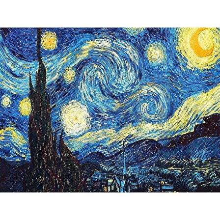 5D Elmas Boyama Mozaik Tablo Tuvale Gerili 40x50 cm Van Gogh Yıldızlı Gece Puzzle Tuval Seti
