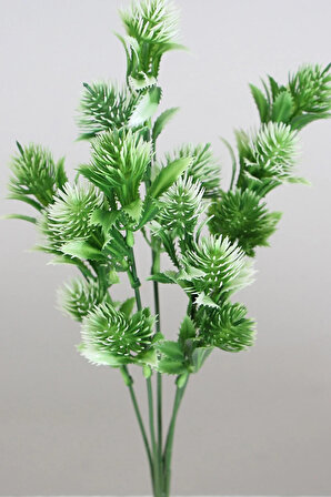 5 Dal Yapay Çiçek Plastik Demet Beyaz Iğneli Çam Demeti Garnitür Aradal Dekoratif Yapay Bitki