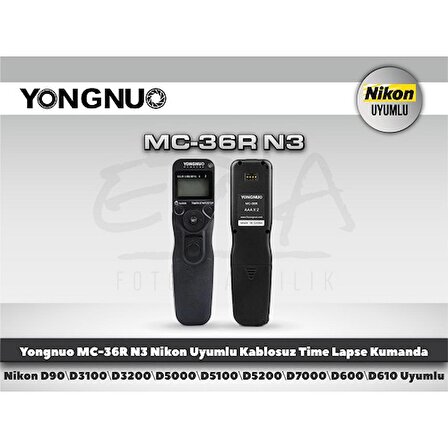Yongnuo MC-36R N3 Nikon Uyumlu Kablosuz Time Lapse Kumanda