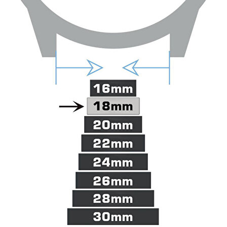 Lacivert Saat Kordonu Kayış 18mm