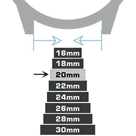 Lacivert Saat Kordonu Kayış 20mm