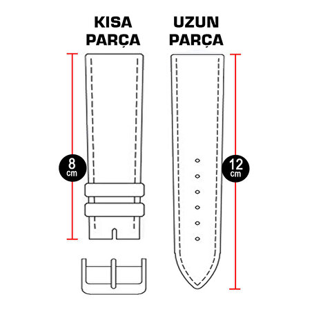 Koyu Kahverengi Saat Kordonu Kayış 22mm