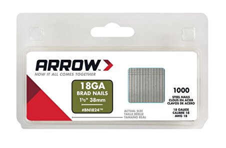 Arrow BN1824 38mm 1000 Adet Profesyonel Kesik Başlı Çivi 