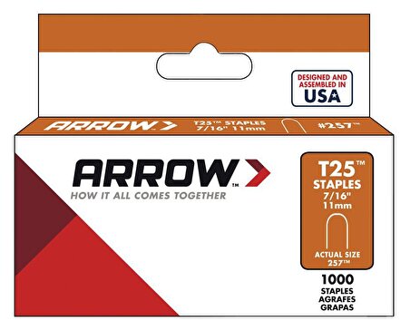 Arrow AR257 11mm 1000 Adet Profesyonel U Tipi Zımba Teli 