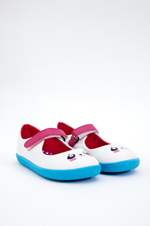 Gri Kız Pastel Hayvan Figürlü Cırt Cırtlı Çocuk Sandalet