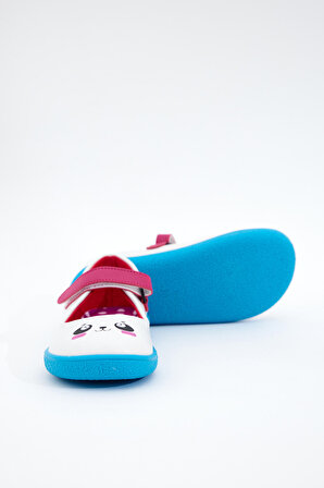 Gri Kız Pastel Hayvan Figürlü Cırt Cırtlı Çocuk Sandalet