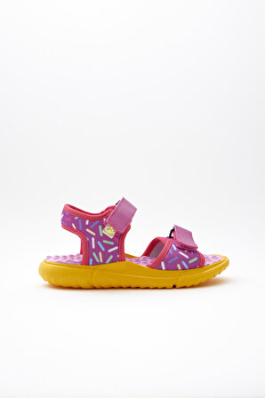 Pembe Kız Paris Cırt Cırtlı Çocuk Sandalet