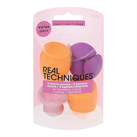 Real Techniques RT-1570 Miracle Ten Makyaj Süngeri 6lı ve Maybelline New York Superstay Active Wear Fondöten 30 Sand 2li Set