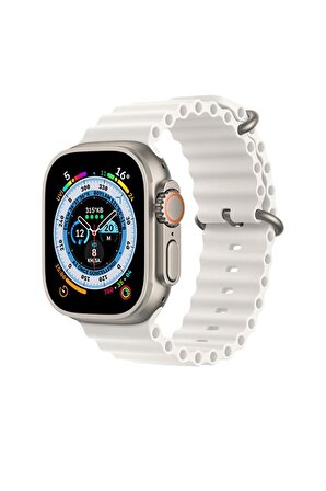 Apple Watch Ocean Beyaz Silikon Saat Kordonu, 38,40,41 Mm