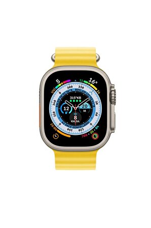 Apple Watch Ocean Sarı Silikon Saat Kordonu, 38,40,41 Mm