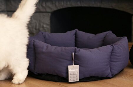 CecePet Bella Üstü Açık Lacivert Küçük Irk Köpek Yatağı