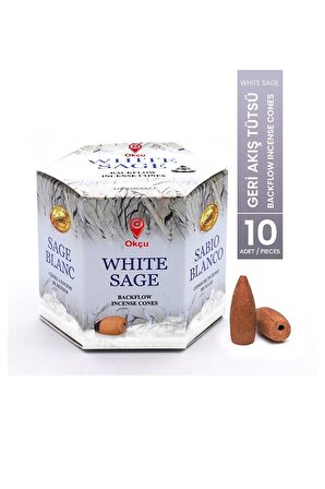 Blue Avm Tütsü Hem Geri Akışlı Şelale Tütsü Konileri Hem White Sage Aromalı 40 Adet