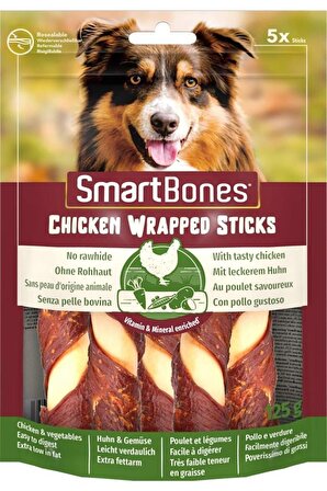 SmartBones Tavuk Sargılı Medium Stick Köpek Ödülü 5'Li 137 Gr