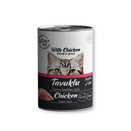 Eco natura pet tavuklu yavru kedi konservesi 400gr gravy kedi yaş maması 24 adet