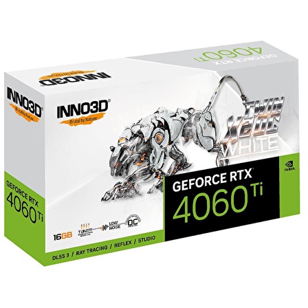 Inno3D Nvidia Geforce RTX4060Ti Twin x2 OC 16GB White 128Bit GDDR6 Ekran Kartı (N406T2-16D6X-178055W)