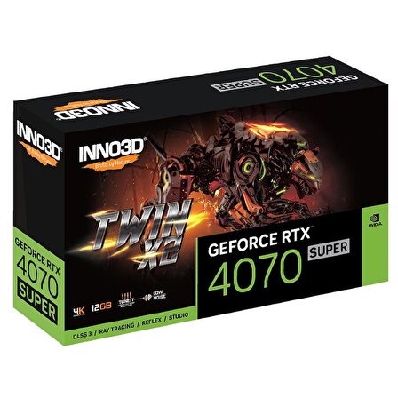 Inno3D Nvidia GeForce RTX4070 SUPER Twin x2 12GB 192Bit GDDR6X Ekran Kartı (N407S2-126X-186162N)