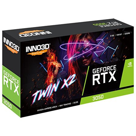 Inno3D Nvidia GeForce RTX3050 Twin x2 6GB 96Bit GDDR6 Ekran Kartı (N30502-06D6-1711VA60)